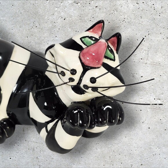 Y2K Lynda Corneille “Clancy” Cat Candle Holder SWAK Character Collectibles B&W - Picture 3 of 14